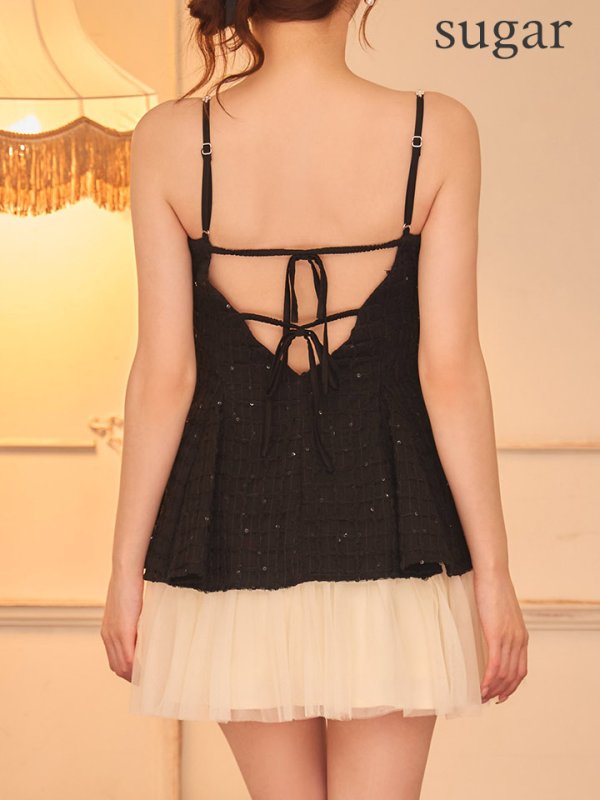 ブラックxアイボリー　モデル：羽澄まり　身長：158cm　着用サイズ：Sサイズ