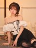 アイボリーxブラック　モデル：羽澄まり　身長：158cm　着用サイズ：Sサイズ