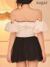 アイボリーxブラック　モデル：羽澄まり　身長：158cm　着用サイズ：Sサイズ
