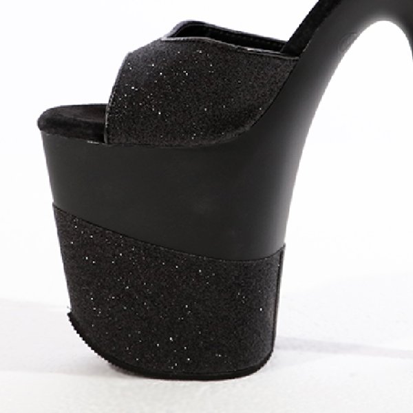 画像9: 切り替えラメストラップ付きフラミンゴパンプス/クリアサンダル/厚底【35-39サイズ/3カラー】[OF02]