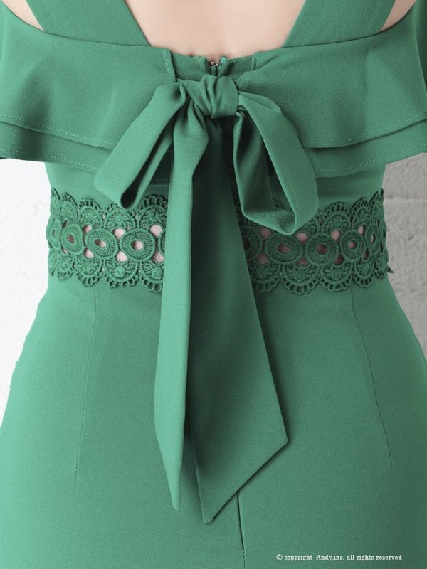 画像8: 【ANDY/アンディ】ワンカラー/ ノースリーブ/ フリル/ ドレープ/ バックリボン/ タイト/ ミニドレス/ キャバドレス[OF05]