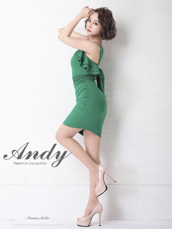 画像3: 【ANDY/アンディ】ワンカラー/ ノースリーブ/ フリル/ ドレープ/ バックリボン/ タイト/ ミニドレス/ キャバドレス[OF05]