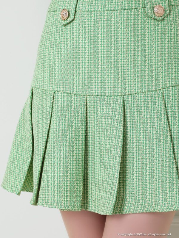 画像21: 【an /アン】ツイード/ ボタン/ ショートスリーブ/ 袖あり/ セットアップ/ Aライン/ 裾プリーツ/ ミニドレス/ キャバドレス[OF05]