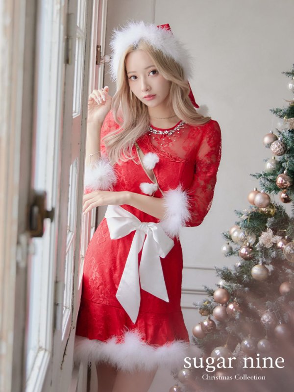 画像3: 【ノベルティ対象】【即日発送】ROBE de FLEURS Glossy x sugar コラボドレスサンタ【sugar nine サンタコス 5点セット】【XS-Lサイズ/2カラー】