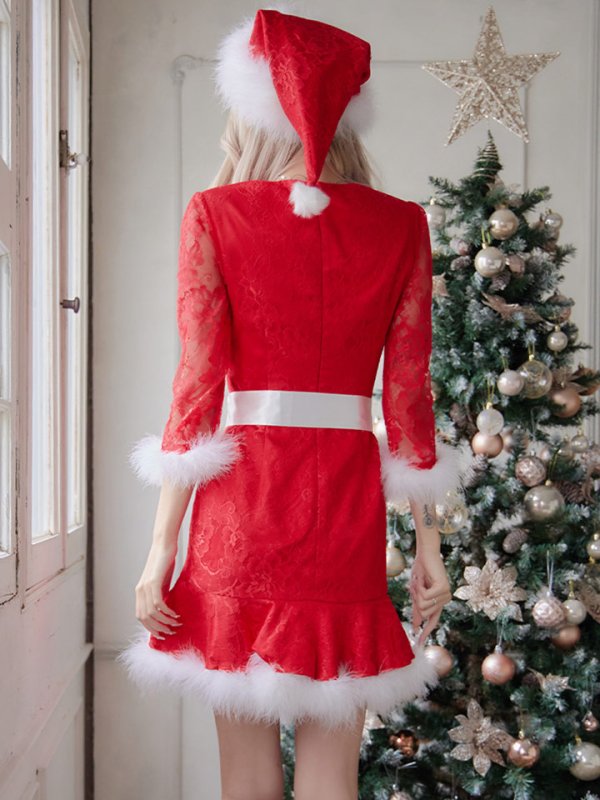 画像6: 【ノベルティ対象】【即日発送】ROBE de FLEURS Glossy x sugar コラボドレスサンタ【sugar nine サンタコス 5点セット】【XS-Lサイズ/2カラー】