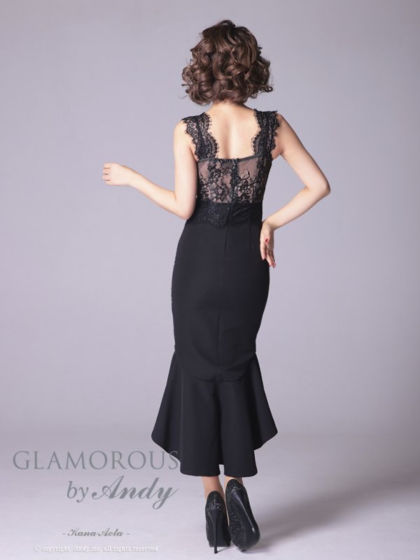 画像12: 【Andy GLAMOROUS/アンディグラマラス】マーメイド/ フリルデザイン/ レース/ ノースリーブ/ テールカット/ タイト/ ミディアム丈/ ミニドレス/ キャバドレス[OF05]