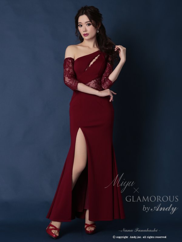 画像8: 【即日発送】【Miyu × GLAMOROUS by Andy COLLECTION 】ワンカラー/ バストカット/ストレッチ/ロングドレス /キャバドレス long[OF05]