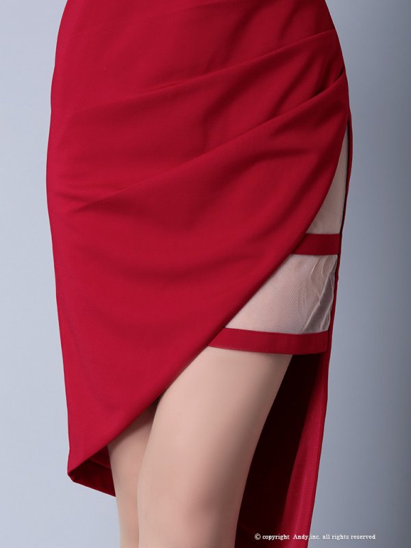 画像14: 【Miyu × GLAMOROUS by Andy COLLECTION】ワンカラー/ レース/ アシメスカート/ タイト/ ミニドレス / キャバドレス[FB03]