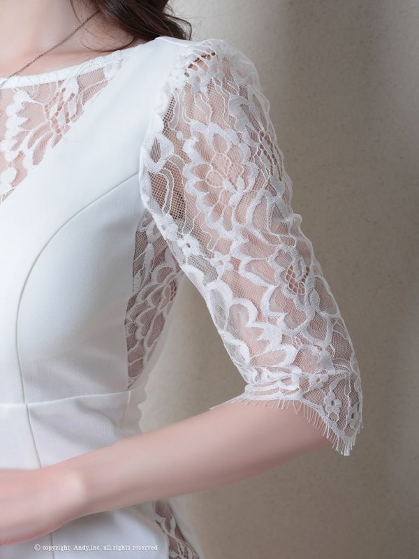 画像6: 【Miyu × GLAMOROUS by Andy 05 COLLECTION 03】七分袖/ 長袖/ 袖あり/ ストレッチ/ 切り替えデザイン/ タイト/ ミニドレス/ キャバドレス[FB03]