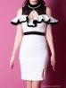 画像16: 【SALE】【Andy GLAMOROUS/アンディグラマラス】バイカラー/ オフショルダー/ ハイネック/ ストレッチ/ タイト/ ミニドレス / キャバドレス[FB03] (16)