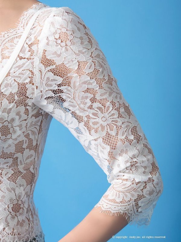 画像7: 【Andy GLAMOROUS/アンディグラマラス】チョーカーデザイン/ バイカラー/ レース/ 切り替え/ 袖あり/ タイト/ ミニドレス/ キャバドレス[FB03]