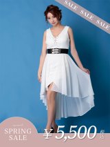 【決算SALE開催中！! 】【Andy GLAMOROUS/アンディグラマラス】ワンカラー/ベルト/ シフォン/ ストレッチ/ テールカット/ キャバドレス[FB03]