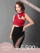 【決算SALE開催中！! 】【Andy GLAMOROUS/アンディグラマラス】バイカラー/ シアー/ ワンショル/ カットアウト/ タイト/ ミニドレス/ キャバドレス[FB03]