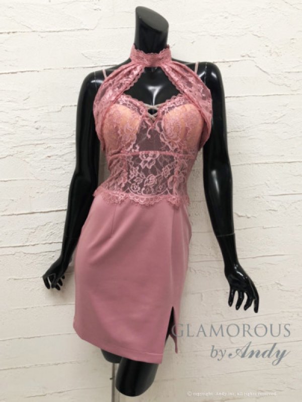 画像14: 【Andy GLAMOROUS/アンディグラマラス】アメスリ/ ホルターネック/ レース切り替え/ スリット/ タイト/ ミニドレス/ キャバドレス[OF05]