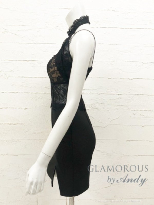 画像10: 【Andy GLAMOROUS/アンディグラマラス】アメスリ/ ホルターネック/ レース切り替え/ スリット/ タイト/ ミニドレス/ キャバドレス[OF05]