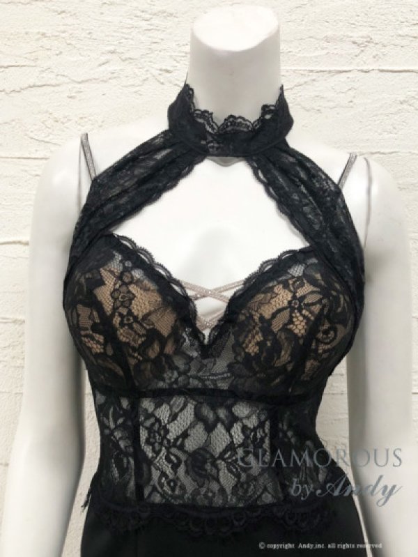 画像12: 【Andy GLAMOROUS/アンディグラマラス】アメスリ/ ホルターネック/ レース切り替え/ スリット/ タイト/ ミニドレス/ キャバドレス[OF05]