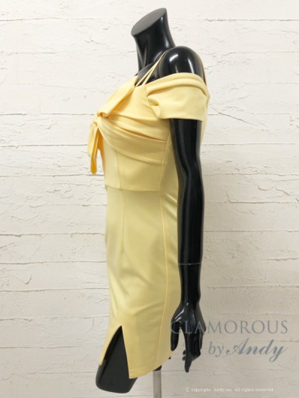 画像3: 【Andy GLAMOROUS/アンディグラマラス】オフショル/ ワンカラー/ スリット/ リボン/ タイト/ ミニドレス/ キャバドレス[FB03]