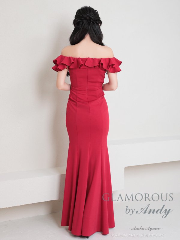 画像12: 【Andy GLAMOROUS/アンディグラマラス】フリル/ オフショル/ カットアウト/ フロントジップ/ シアー/ ロングドレス/ キャバドレス long[OF05]