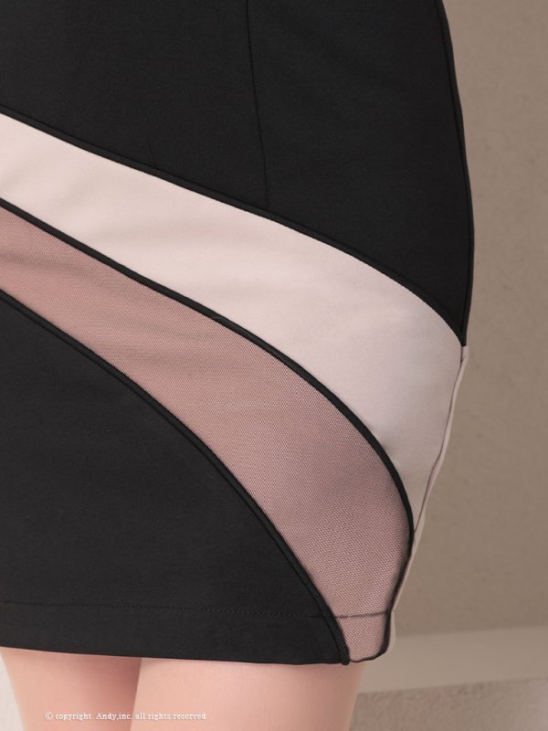 画像12: 【Andy GLAMOROUS/アンディグラマラス】シースルー/ ノースリーブ/ 切り替え/ セクシー/ ストレッチ/ タイト/ ミニドレス/ キャバドレス[OF05]