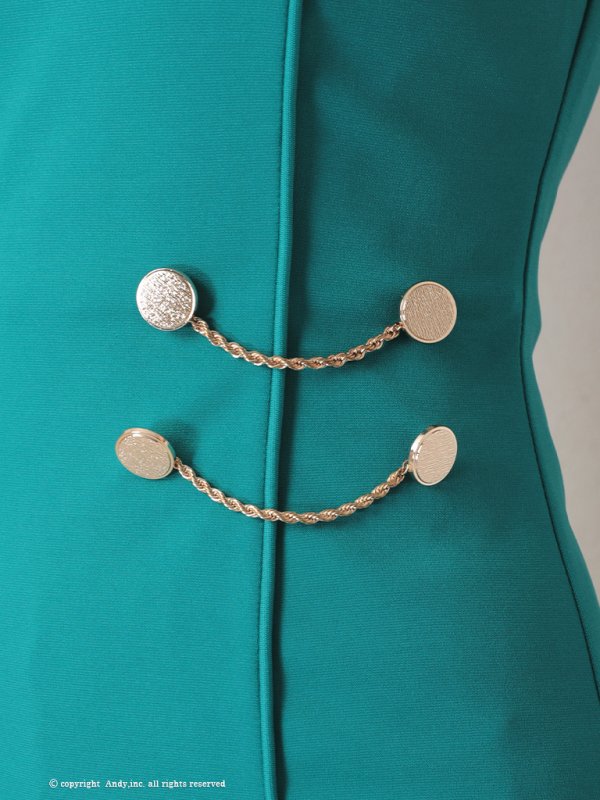 画像7: 【Andy GLAMOROUS/アンディグラマラス】ワンカラー/ フロントジップ/ サイドボタン/ 裾スピンドル/ ストレッチ/ タイト/ ミニドレス / キャバドレス[OF05]