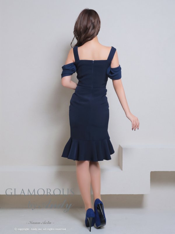 画像12: XSサイズあり【GLAMOROUS ANDY Fashion Press 13 COLLECTION 03】ワンカラー/ フロントジップ/ ボタン/ フリル/ テールカット/ タイト/ ミニドレス/ キャバドレス[OF05]