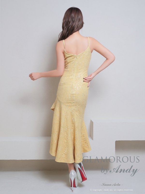 画像23: XSサイズあり【Andy GLAMOROUS/アンディグラマラス】総レース/ キャミソール/ フリル/ フロントジッパー/ フレア/ テールカット/ ミディアムドレス/ キャバドレス[OF05]