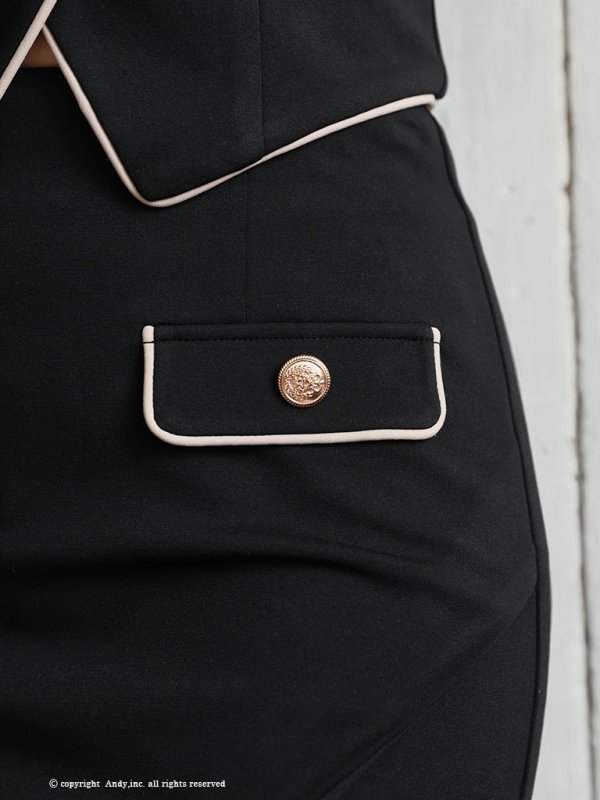 画像26: XSサイズあり【Andy GLAMOROUS/アンディグラマラス】襟付き/ セットアップ/ スリット/ アシンメトリー/ノースリーブ/ タイト/ ミニドレス/ キャバドレス[OF05]