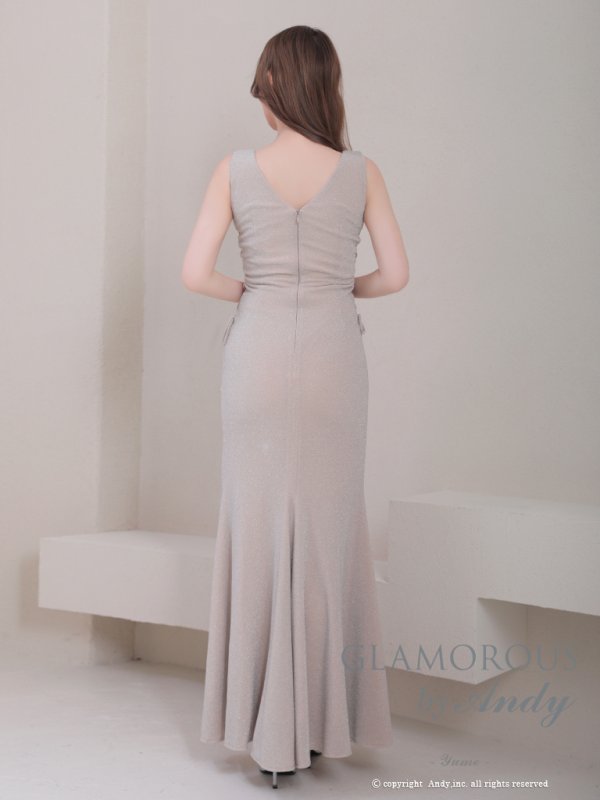 画像10: 【Andy GLAMOROUS/アンディグラマラス】ラメニット/ シアー/ 編み上げ/ スリット/ タイト/ ロングドレス/ キャバドレス long[OF05]