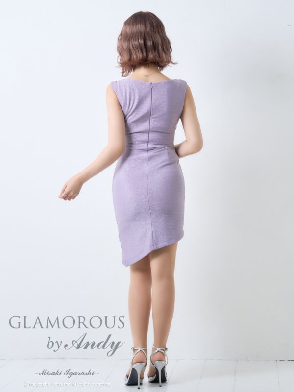画像4: XSサイズあり【Andy GLAMOROUS/アンディグラマラス】シンプル/ ラメ/ ワンカラー/ タック/ ノースリーブ/ アシンメトリー/ タイト/ ミニドレス/ キャバドレス[OF05]