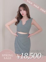 【決算SALE開催中！! 】XSサイズあり【Andy GLAMOROUS/アンディグラマラス】シンプル/ ラメ/ ワンカラー/ タック/ ノースリーブ/ アシンメトリー/ タイト/ ミニドレス/ キャバドレス[OF05]