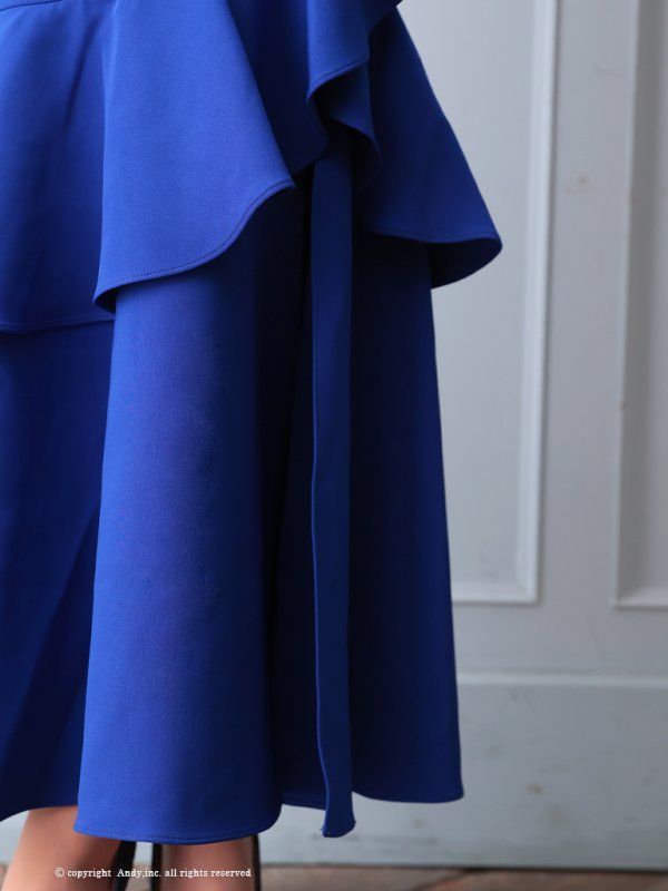 画像12: 【Andy GLAMOROUS/アンディグラマラス】シンプル/ ワンカラー/ フロントジップ/ オフショル/ フリル/ アシンメトリー/ マーメイド/ ミディアムドレス/ キャバドレス [OF05]