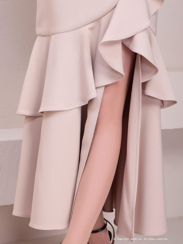 画像31: 【Andy GLAMOROUS/アンディグラマラス】シンプル/ ワンカラー/ フロントジップ/ オフショル/ フリル/ アシンメトリー/ マーメイド/ ミディアムドレス/ キャバドレス [OF05]