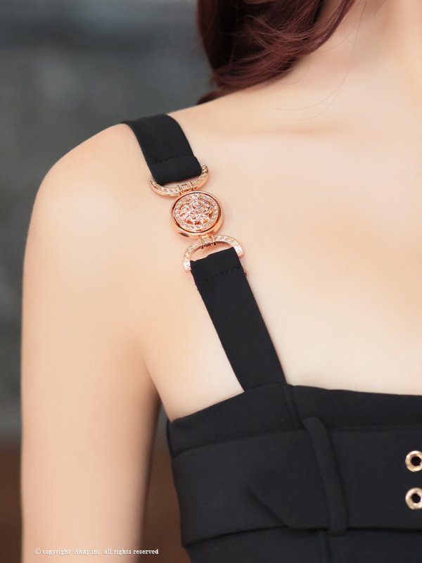 画像37: XSサイズあり【Andy GLAMOROUS/アンディグラマラス】バストベルト/ バストジッパー/ ゴールドバックル/ ノースリーブ/ タイト/ ミニドレス/ キャバドレス[OF05]