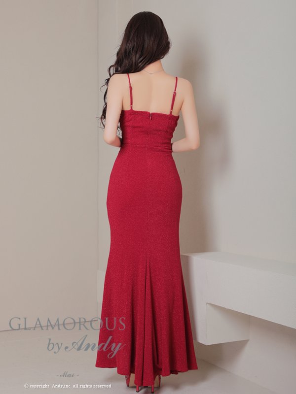 画像28: 【Andy GLAMOROUS/アンディグラマラス】マーメイド/ ワンカラー/ ラメ/ キャミソール/ ストレッチ/ タック/ ロングドレス/ キャバドレス long[OF05]