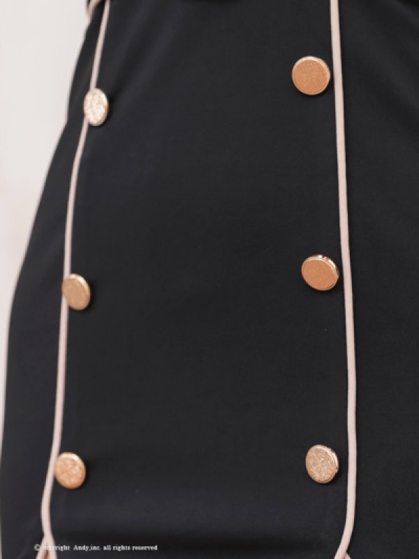 画像9: XSサイズあり【Andy GLAMOROUS/アンディグラマラス】襟付き/ Vネック/ ボタン/ ベルトデザイン/ ノースリーブ/ タイト/ ミニドレス/ キャバドレス[OF05]