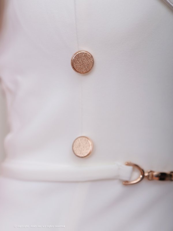 画像9: XSサイズあり【Andy GLAMOROUS/アンディグラマラス】ショルダーリボン/ オフショル/ バックル/ フロントジップ/ ワンカラー/ タイト/ ミニドレス/ キャバドレス[OF05]