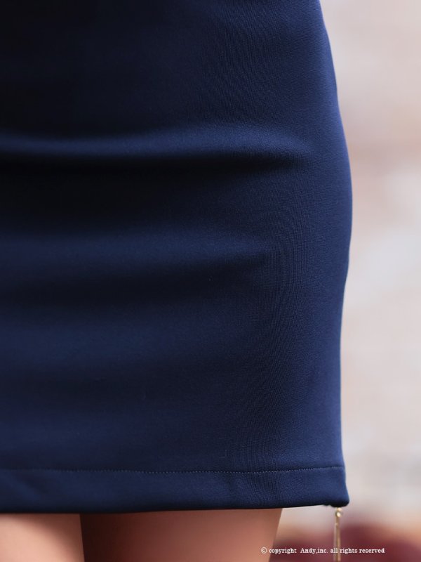 画像8: XSサイズあり【Andy GLAMOROUS/アンディグラマラス】チェーンパイピング/ フロントジップ/ ベルト/ ノースリーブ/ ストレッチ/ タイト/ ミニドレス/ キャバドレス[OF05]