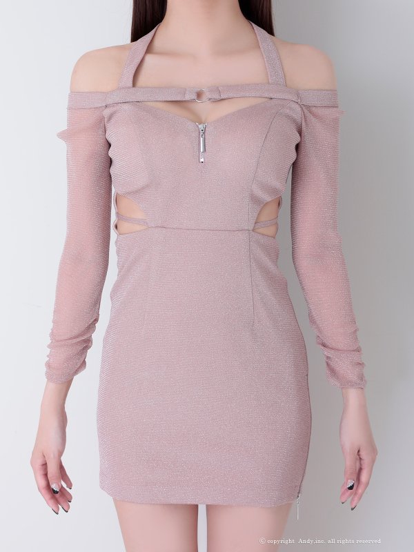 ピンクベージュ モデル：七瀬みほ　身長：162cm　着用サイズ：Sサイズ