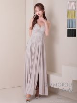 【Andy GLAMOROUS/アンディグラマラス】ビジュー/ ラメ/ プリーツ/ キャミソール/ スリット/ ストレッチ/ フレア/ ロングドレス/ キャバドレス long[OF05]