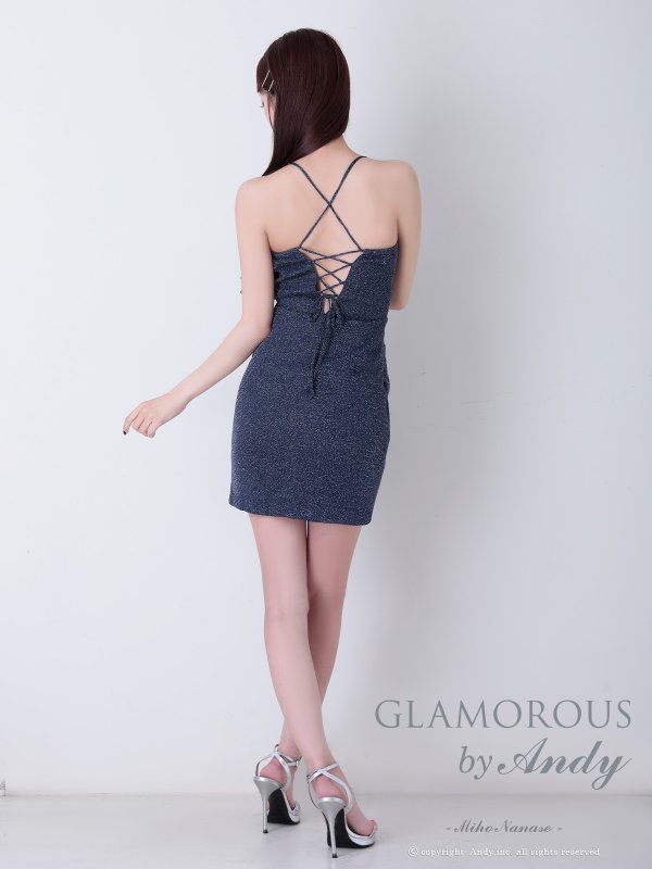 画像4: XSサイズあり【Andy GLAMOROUS/アンディグラマラス】ラメニット/ ストレッチ/ バックスピンドル/ キャミソール/ タイト/ ミニドレス/ キャバドレス[OF05]