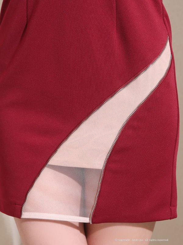 ワインレッド　モデル：かずは　身長：160cm　着用サイズ：Sサイズ