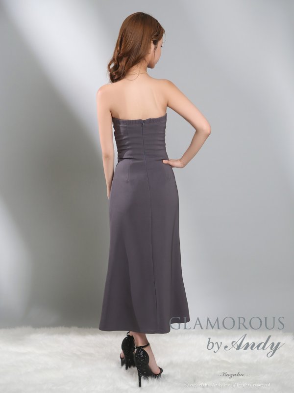 画像14: XSサイズあり【Andy GLAMOROUS/アンディグラマラス】ジップデザイン/ カットアウト/ ベア/ ストレッチ/ インナーパンツ付き/ ミディアムドレス/ キャバドレス long[OF05]