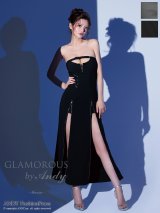 XSサイズあり【Andy GLAMOROUS/アンディグラマラス】ジップデザイン/ カットアウト/ ベア/ ストレッチ/ インナーパンツ付き/ ミディアムドレス/ キャバドレス long[OF05]