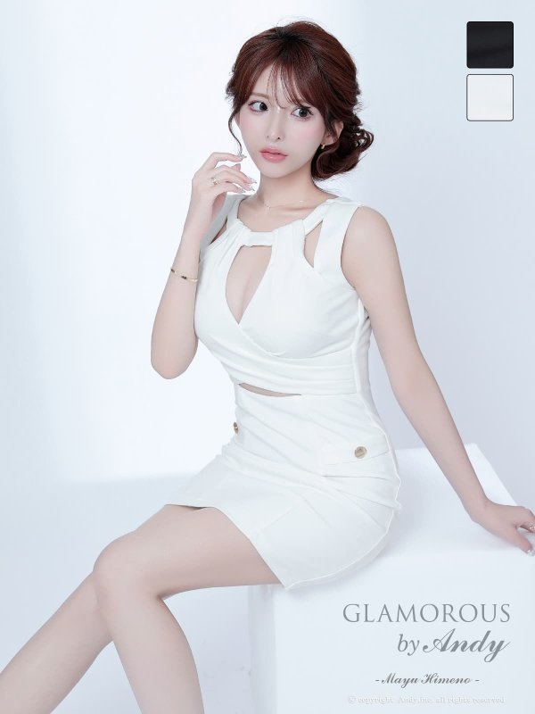 ホワイト　モデル：姫乃まゆ　身長：153cm　着用サイズ：Sサイズ