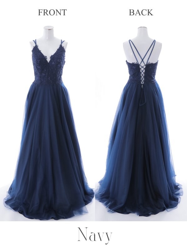 画像15: 【Lip line/リップライン】デザイン刺繍レース/ スピンドル/ メッシュ切り替え/ Aライン/ ロングドレス/ キャバドレス long[HC03]