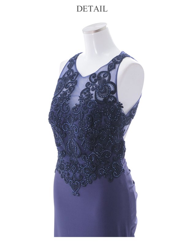 画像11: 【Lip line/リップライン】カットアウト/ デザイン刺繍レース/ ストレッチ/ ビジュー/ ドレープ/ ノースリーブ/ タイト/ ロングドレス/ キャバドレス long[HC03]