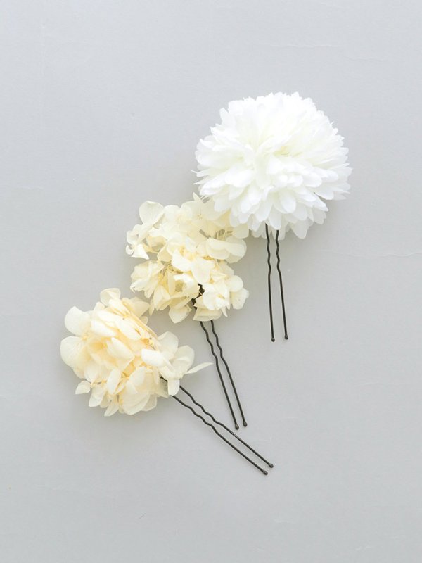 画像3: 【卒業袴小物】水引ホワイトドライフラワーセット髪飾り【1カラー】