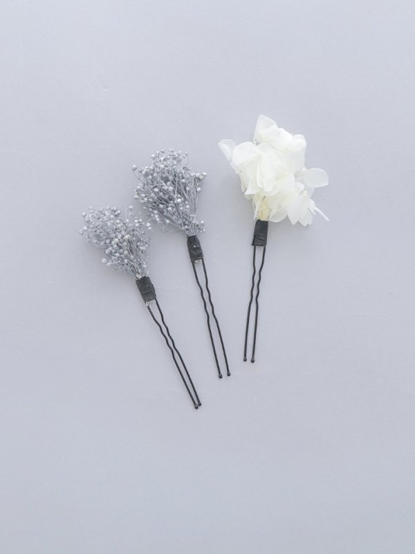 画像4: 【卒業袴小物】網チュールとドライフラワーのセット髪飾り【2カラー】