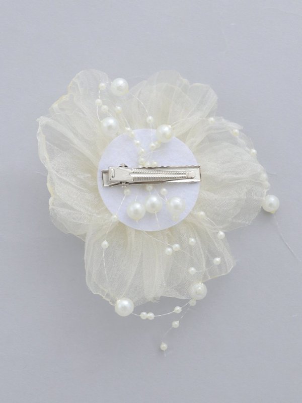 画像3: 【卒業袴小物】シフォン生地パールフラワーコサージュ【1カラー】