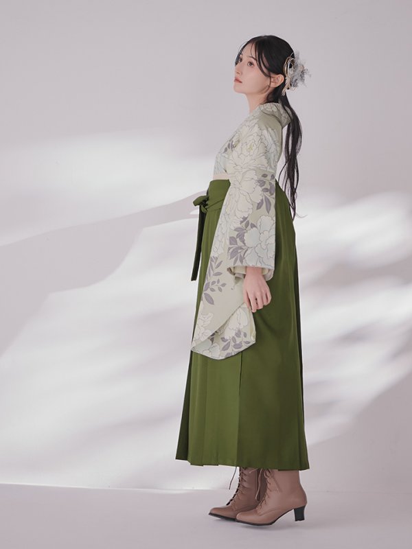 画像11: 【予約商品 / 1月中旬発送予定】白牡丹 モカ二尺袖着物【卒業袴３点セット 二尺袖着物/帯/袴】